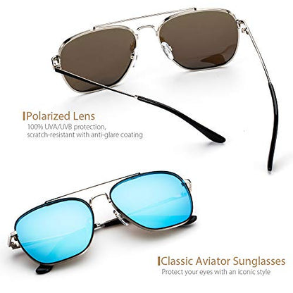 Avoalre Occhiali da Sole Polarizzati da Uomo da Donna Vintage Occhiali da Sole 100% UV400 Protezione Rivestimento Ultraleggero Chiarezza Comfort Acciaio Inossidabile Blu Occhiali da Sole